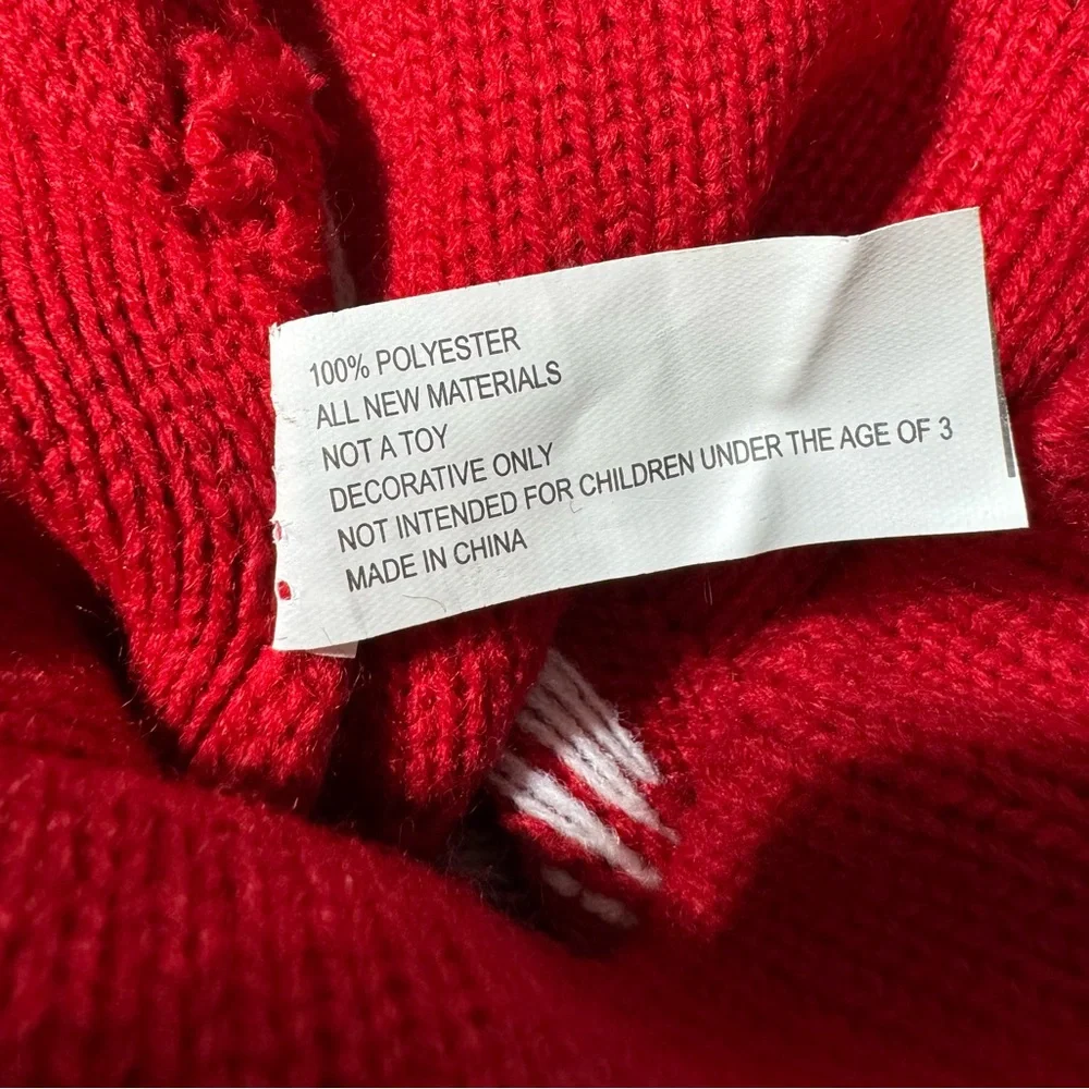 Transpac Red Santa Sweater Like Christmas Holiday Stocking - Picture 7 of 7